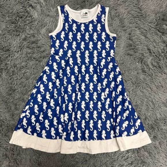 Tiny Twirls Seahorse Print Dress Size 7/8 - Picture 1 of 5